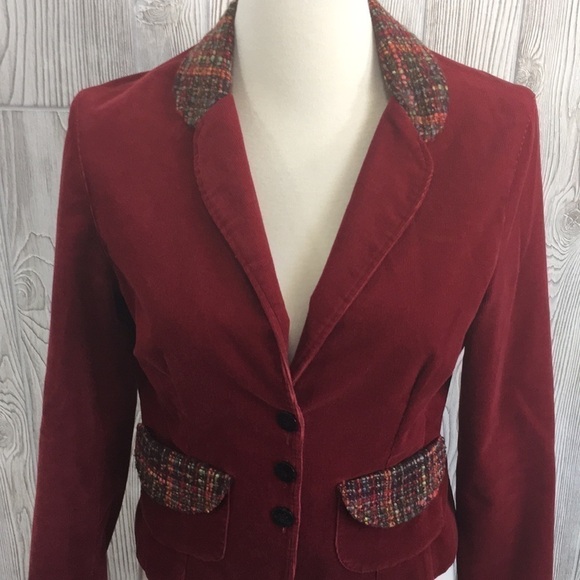 Bets by Canvasbacks Red Corduroy Blazer Size 8 - Picture 2 of 16